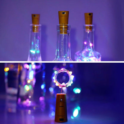 Wine Bottle Cork String Light  Multi Led  2m Cable Length Copper Wire Battery Operated (Multicolor Light  1 Pcs)