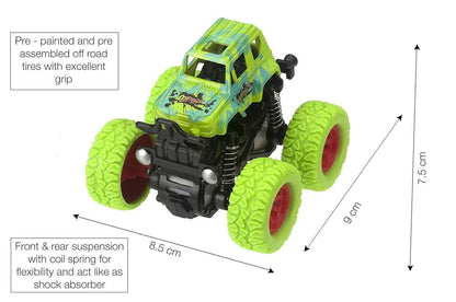 Mini Monster Pull Back Stunt Truck Toy (Single Piece, Random Colour) - HalfPe