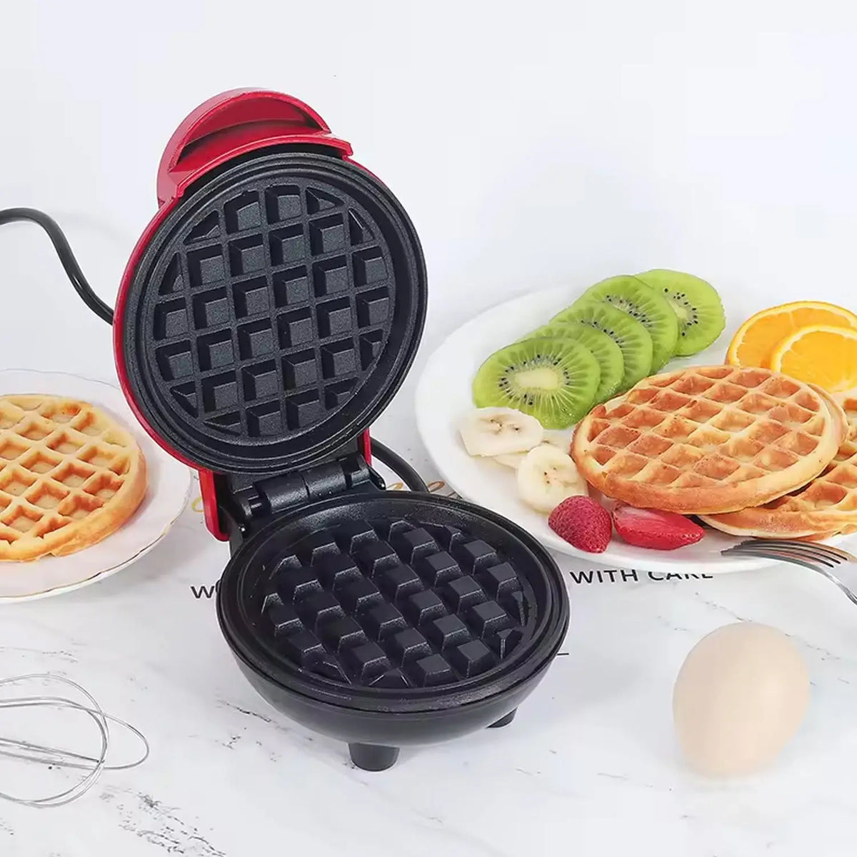 Mini Waffle Maker Machine Waffle Iron Home Appliances Kitchen Gift Easy To Clean On-stick Surfaces Perfect Breakfast Dessert Sandwich Pan Cakes Paninis  Other Snacks Machine HP DD