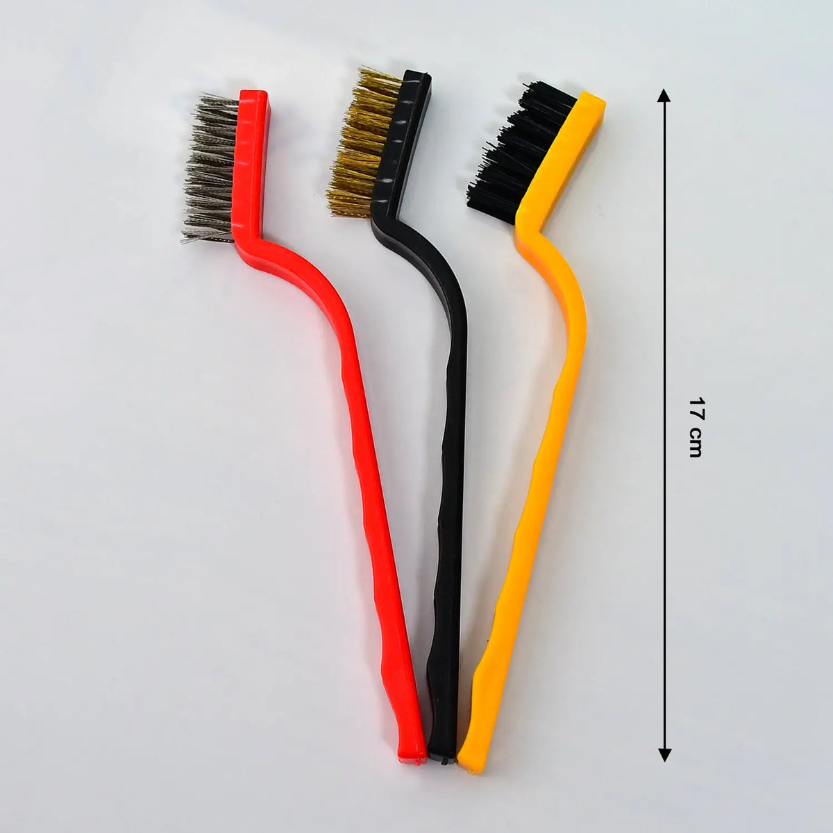 3pc  Mini Wire Brush Set Brass Nylon Stainless Steel Bristles Household Cleaning Brush For Gas Stove Smoke Machine Tool Burner Tiles Tap Rust Removal Welding Slag Dirt  Paint Scrubbing. HP DD