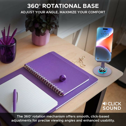 Premium 360° Foldable Desk Stand Multi-Angle & Height Adjustable for Smartphones & iPads