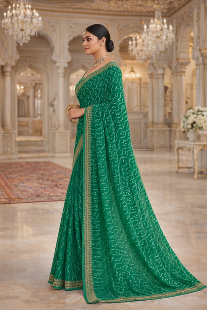 Designer Traditional Synthetic Printed Saree with Zari Border Party Wear Kalyani silks and sarees
