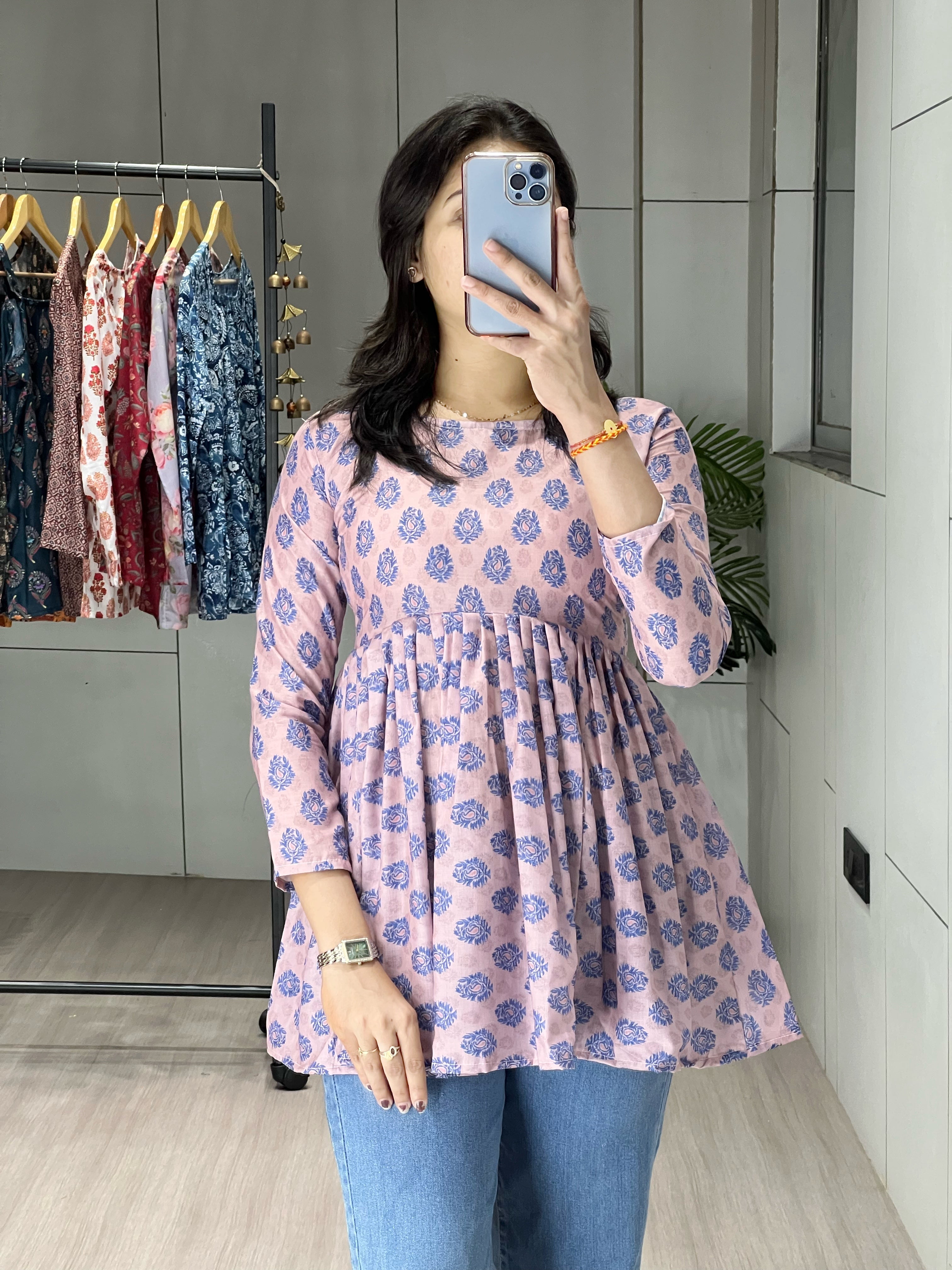 Trendy Floral Short Kurtis Aliya Designe
