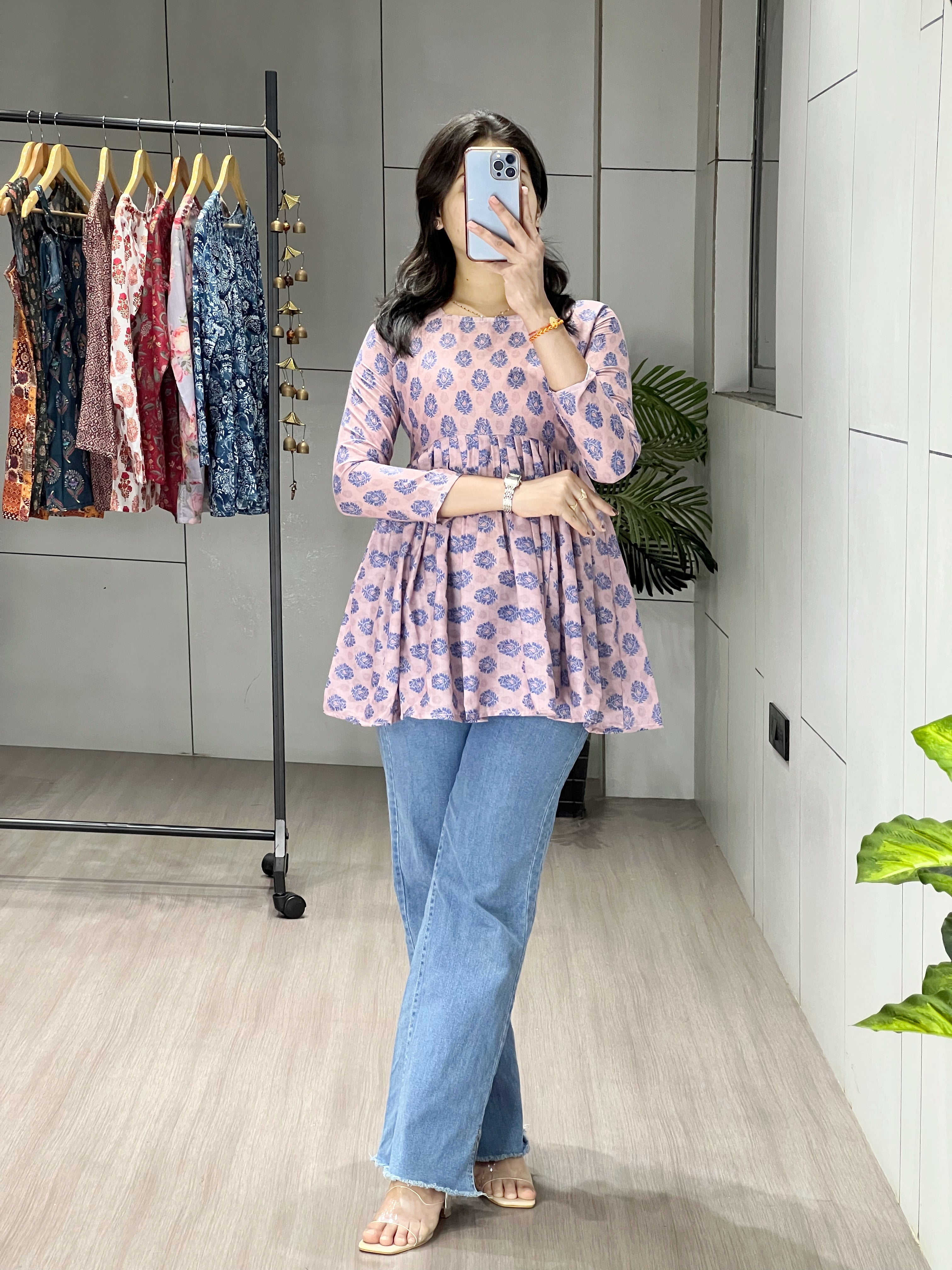 Trendy Floral Short Kurtis Aliya Designe