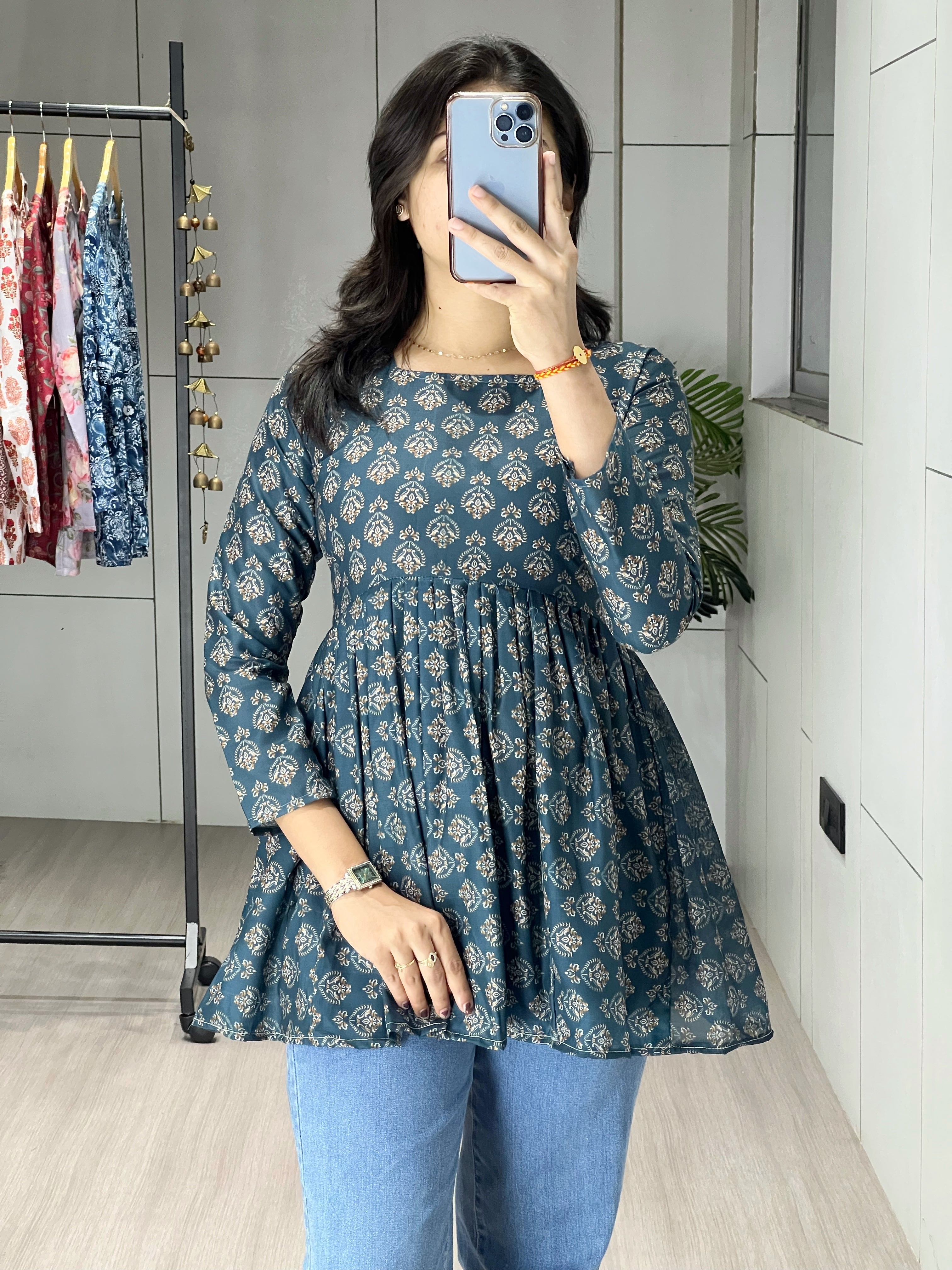Trendy Floral Short Kurtis Aliya Designe