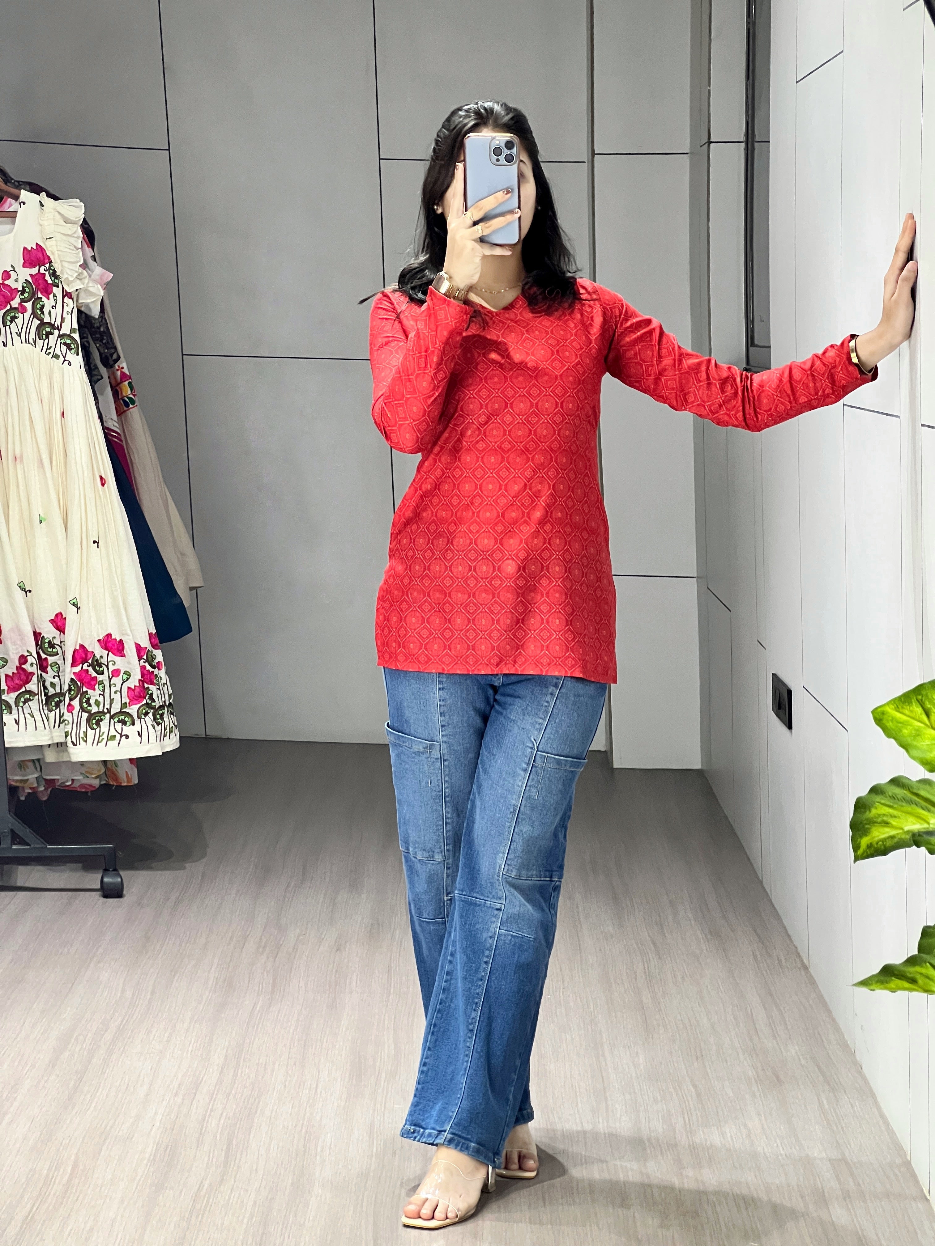Trendy Floral Sleeved Kurtis