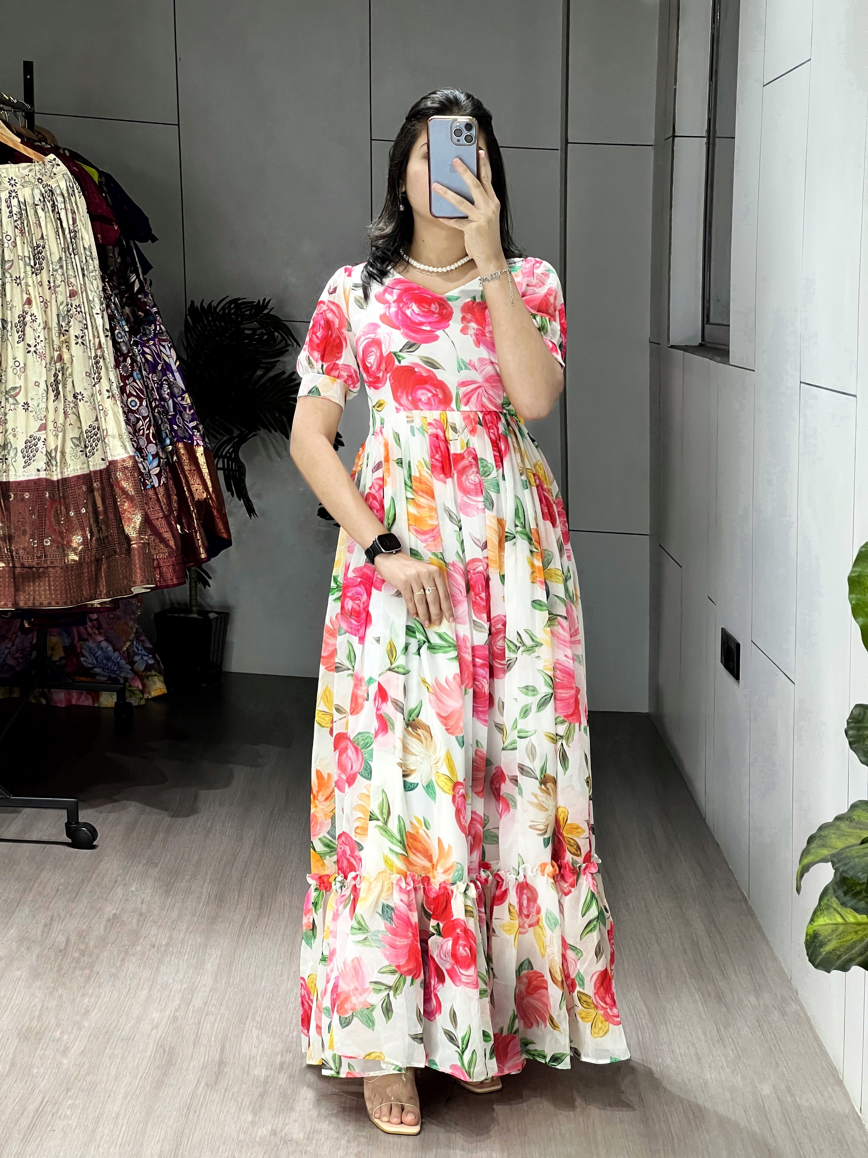 Ethereal Floral Flairy Kurtis cum One Piece