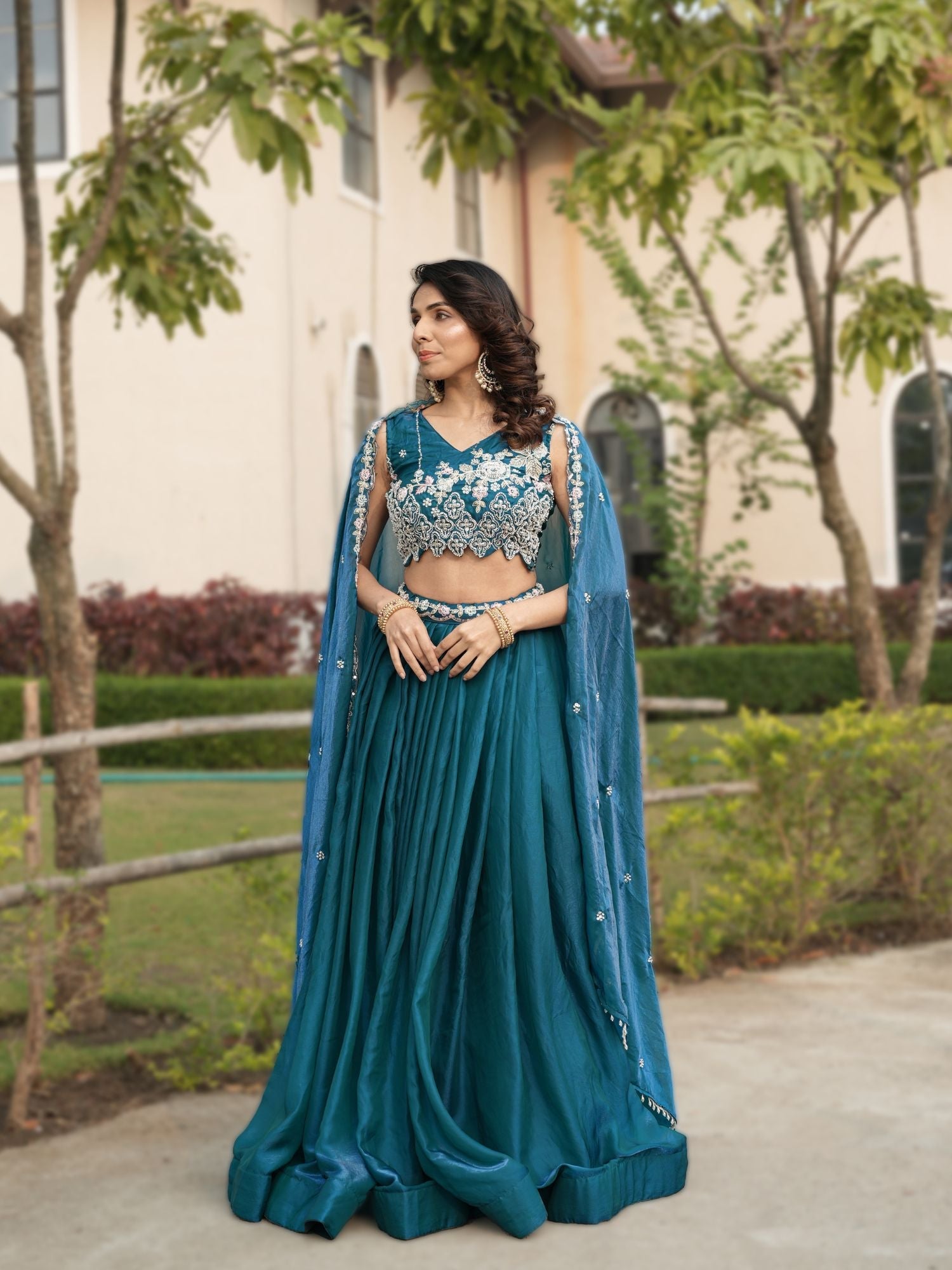 Fendy Silk  Beads Work Lehenga Choli Set