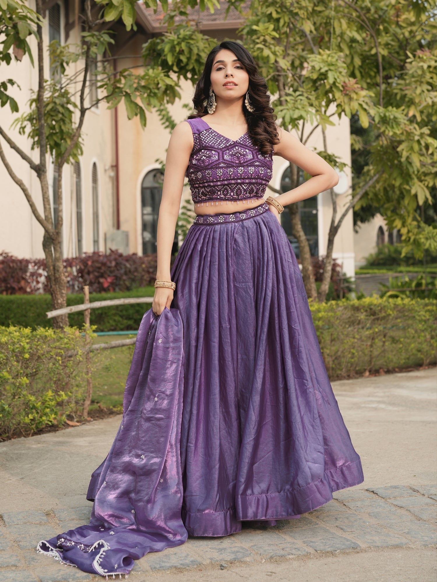Fendy Silk  Beads Work Lehenga Choli Set
