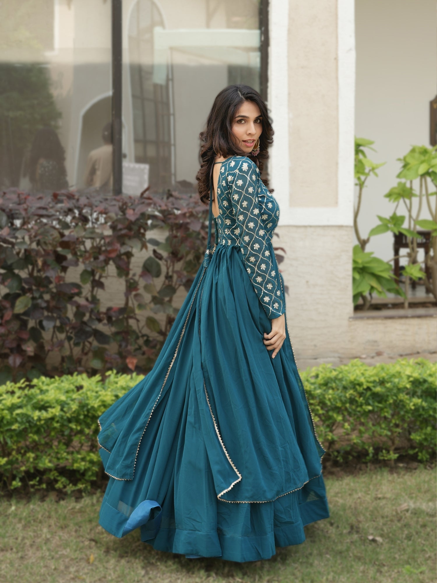 Trending Gorgette Lehenga With Traditional Embroidery Top