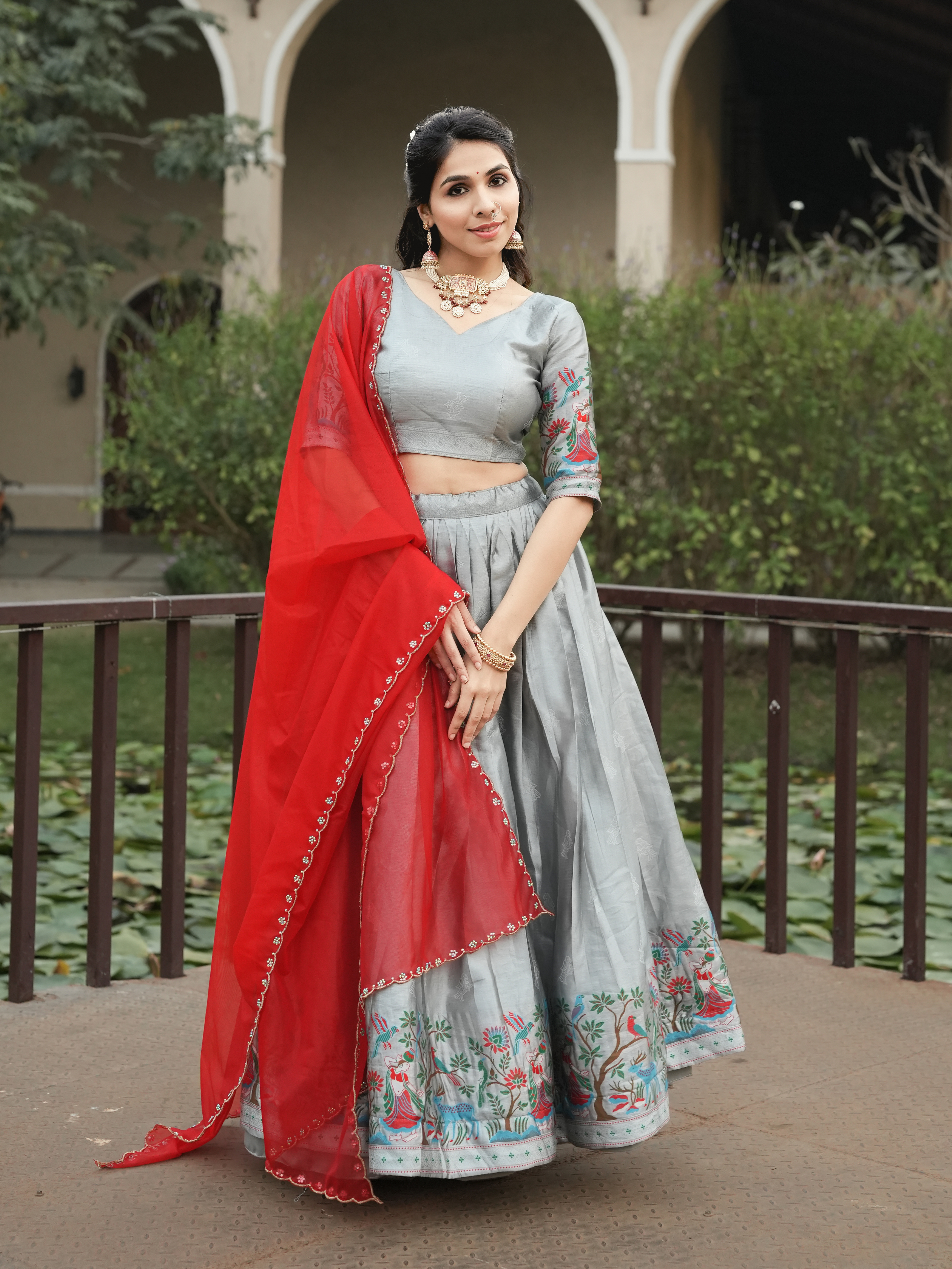New Arrivals Silver Silk Traditional Lehenga