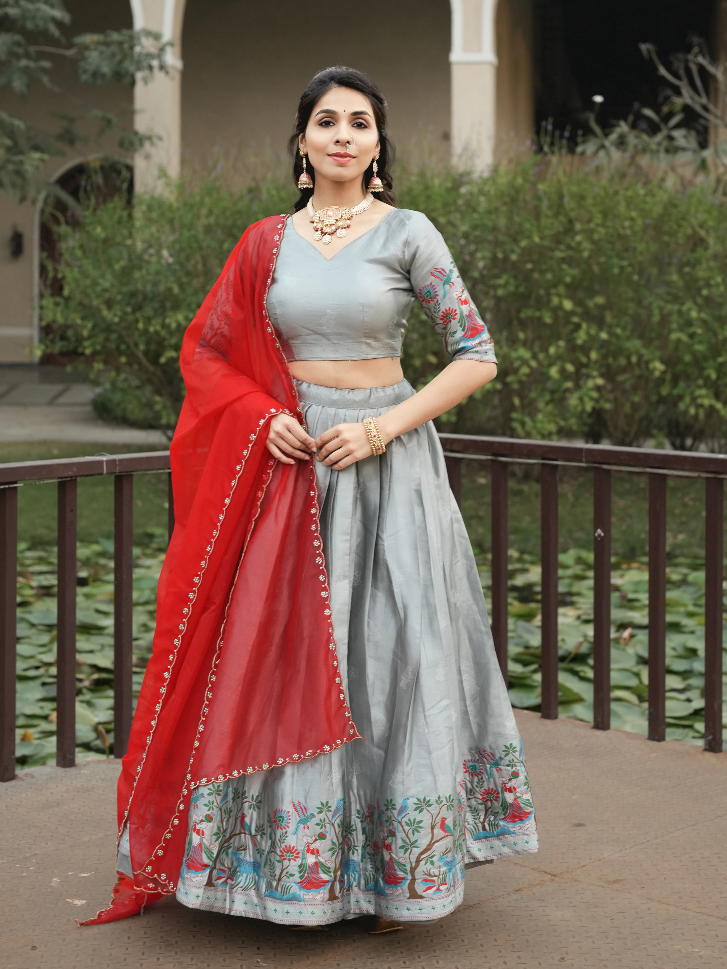 New Arrivals Silver Silk Traditional Lehenga