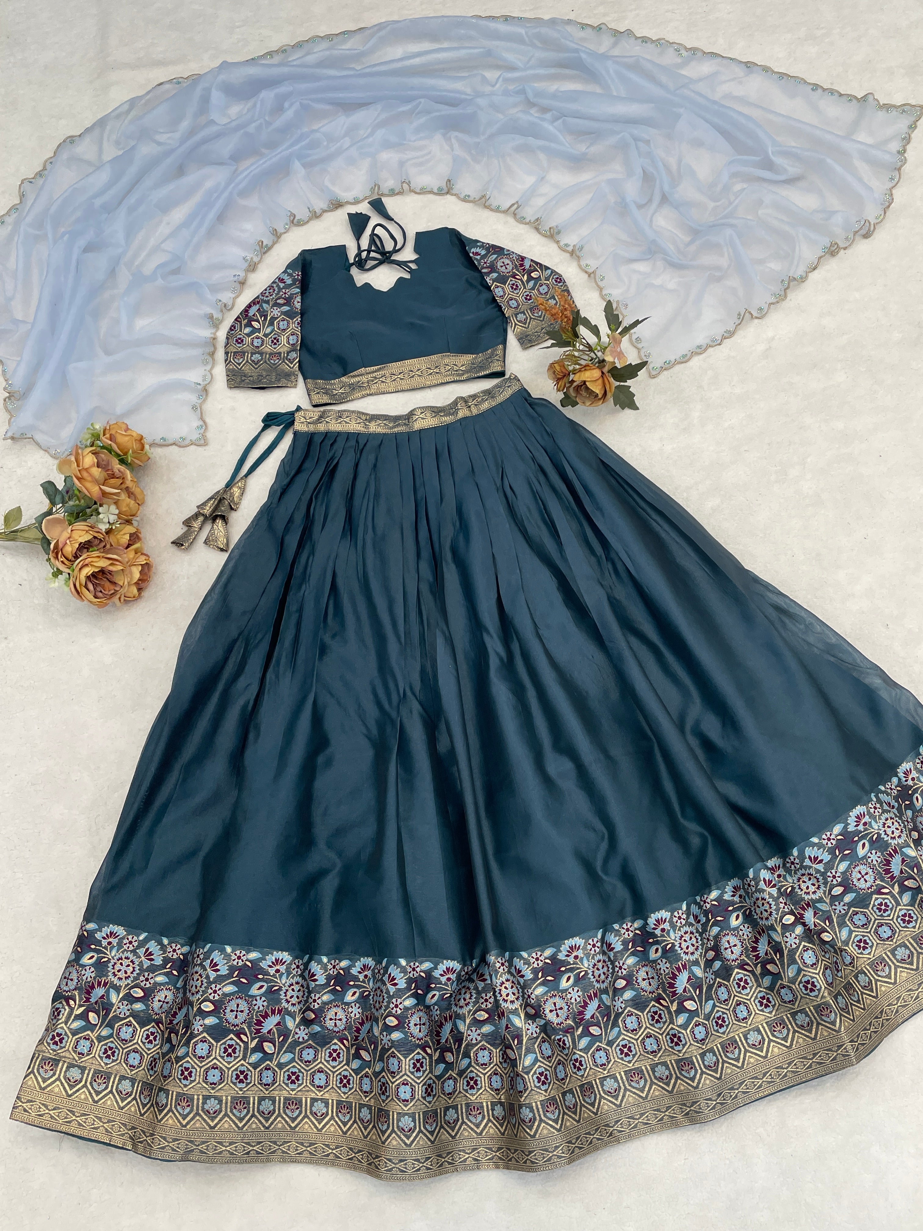 Silk Woven Lehenga Choli With Dupatta Sets