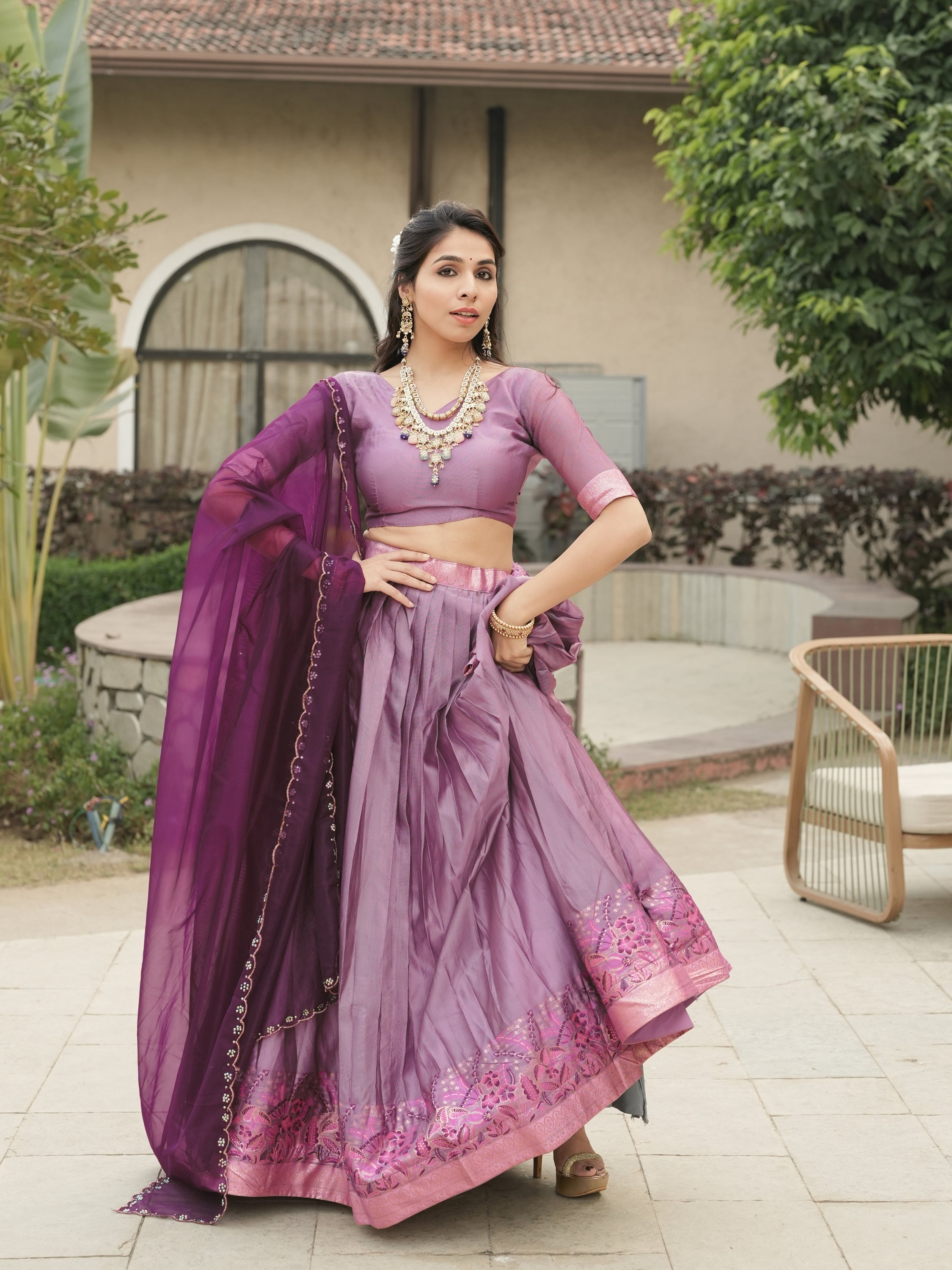 Silk Woven Lehenga Choli With Dupatta Sets