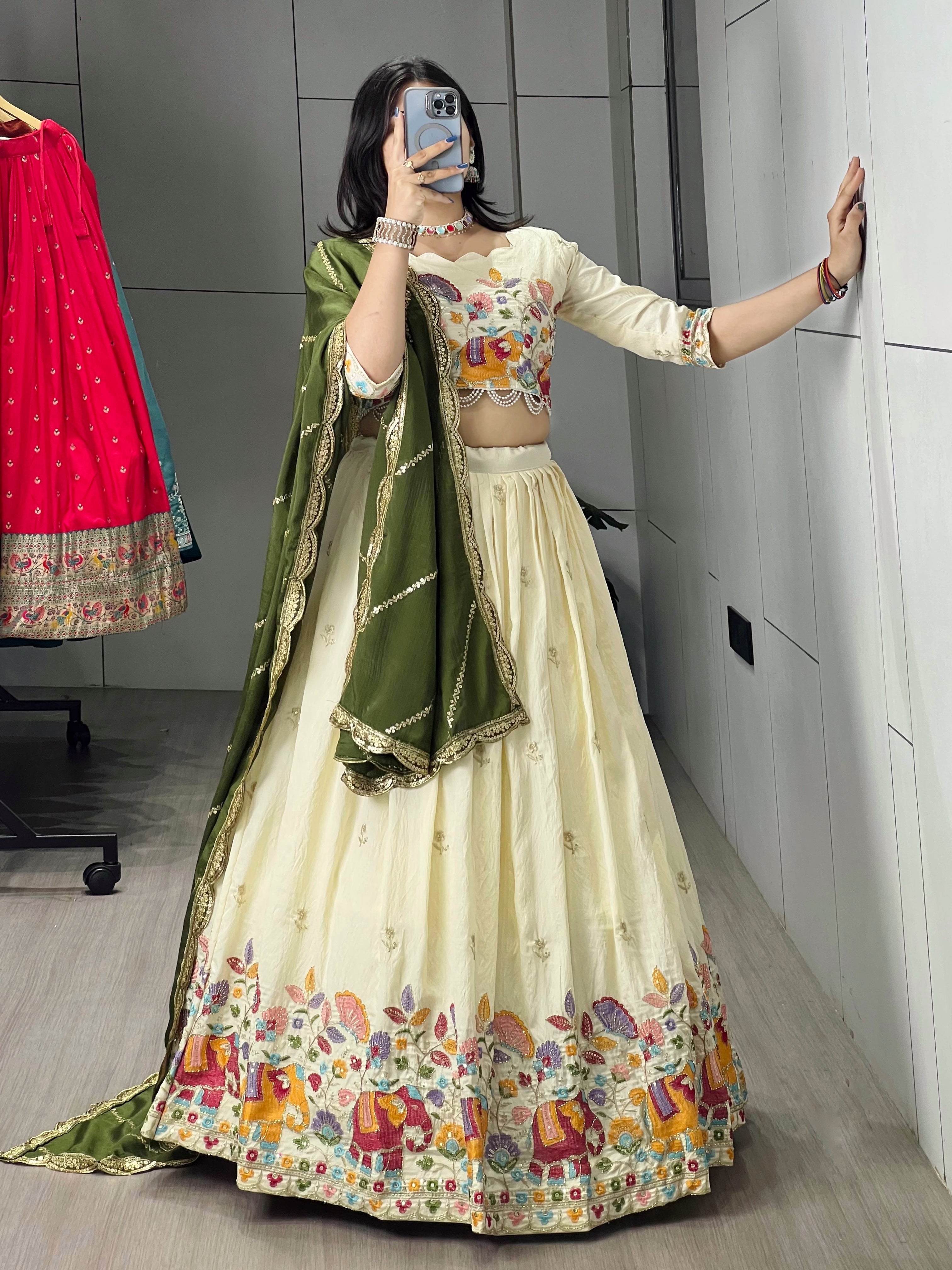 Embroidery Work Lehenga Choli With Dupatta