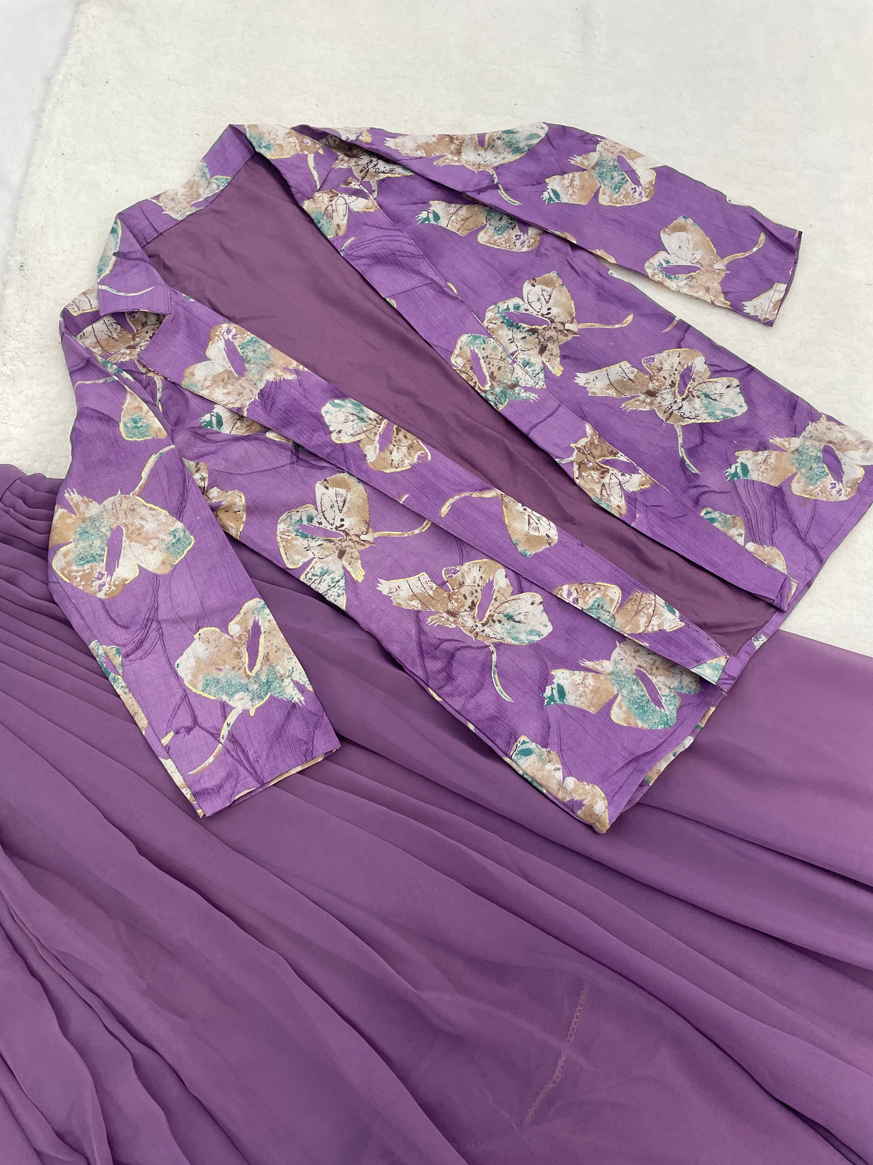 Letest Designer Lehenga Set with Floral Print Jacket