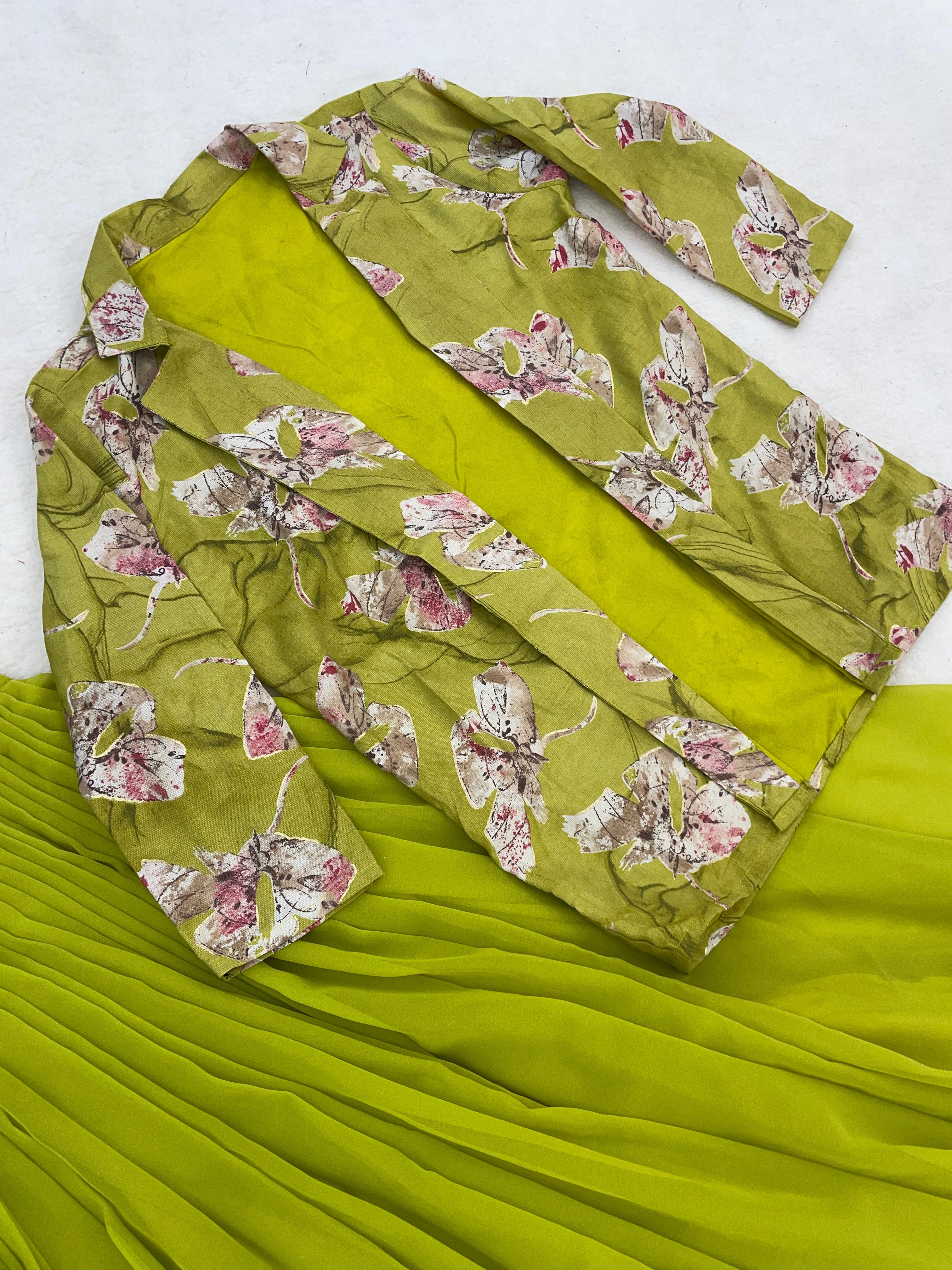 Letest Designer Lehenga Set with Floral Print Jacket