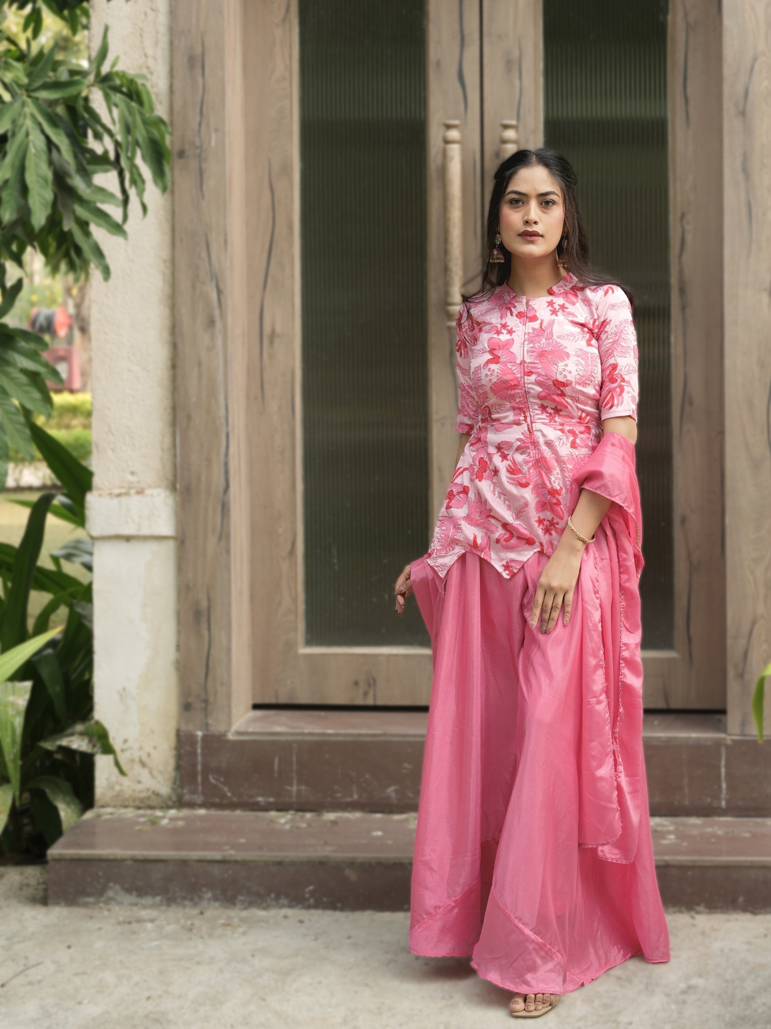 Letest Fancy Top-Plazo With Dupatta Sets