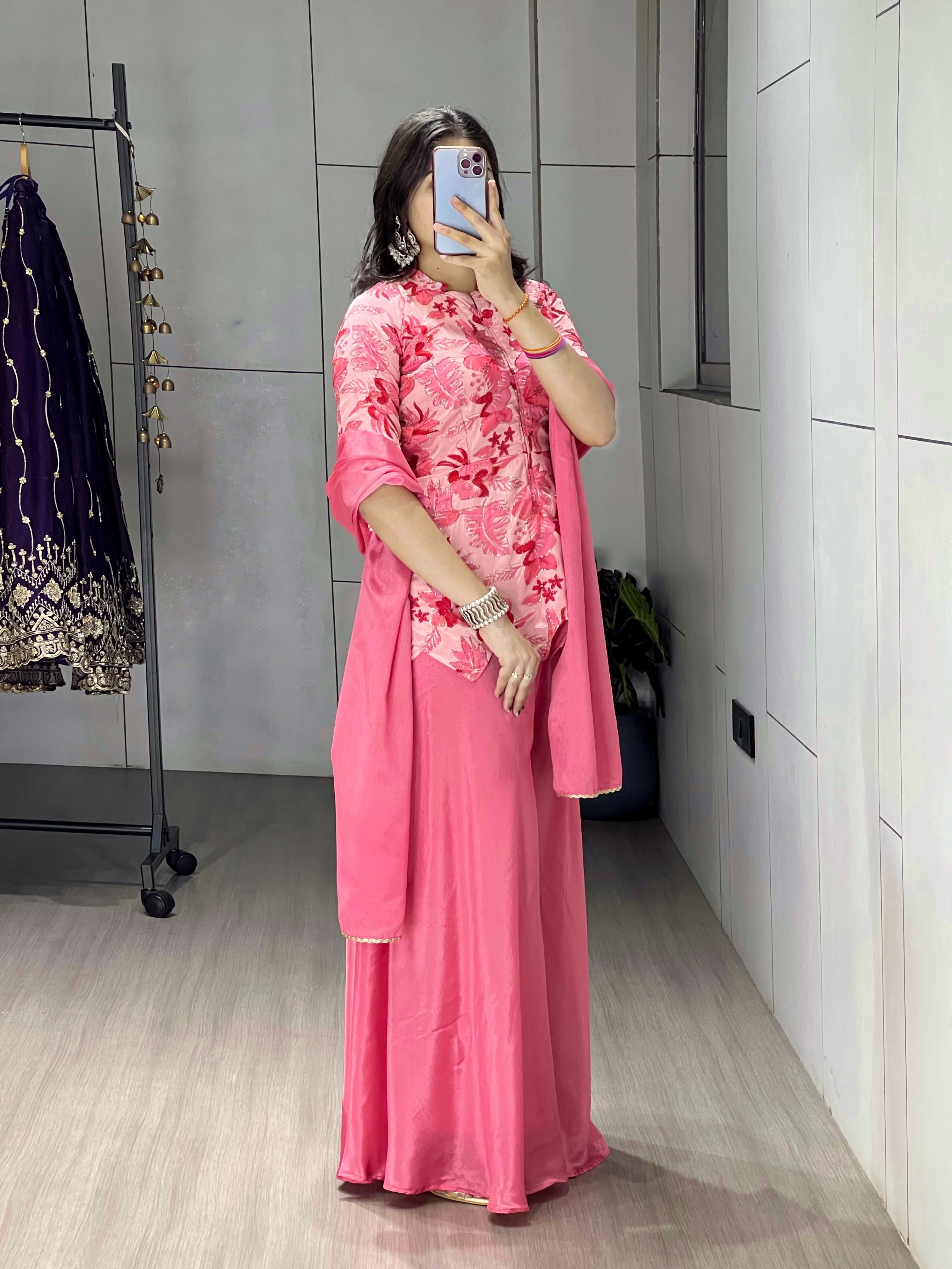 Letest Fancy Top-Plazo With Dupatta Sets