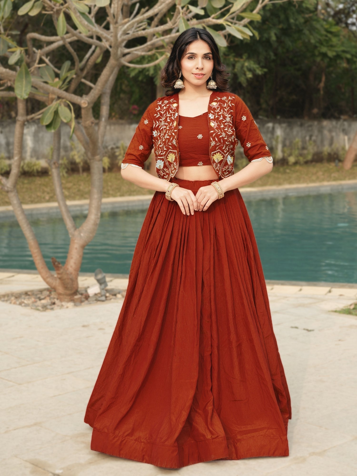 Premium Embroidered jacket-Lehenga Sets