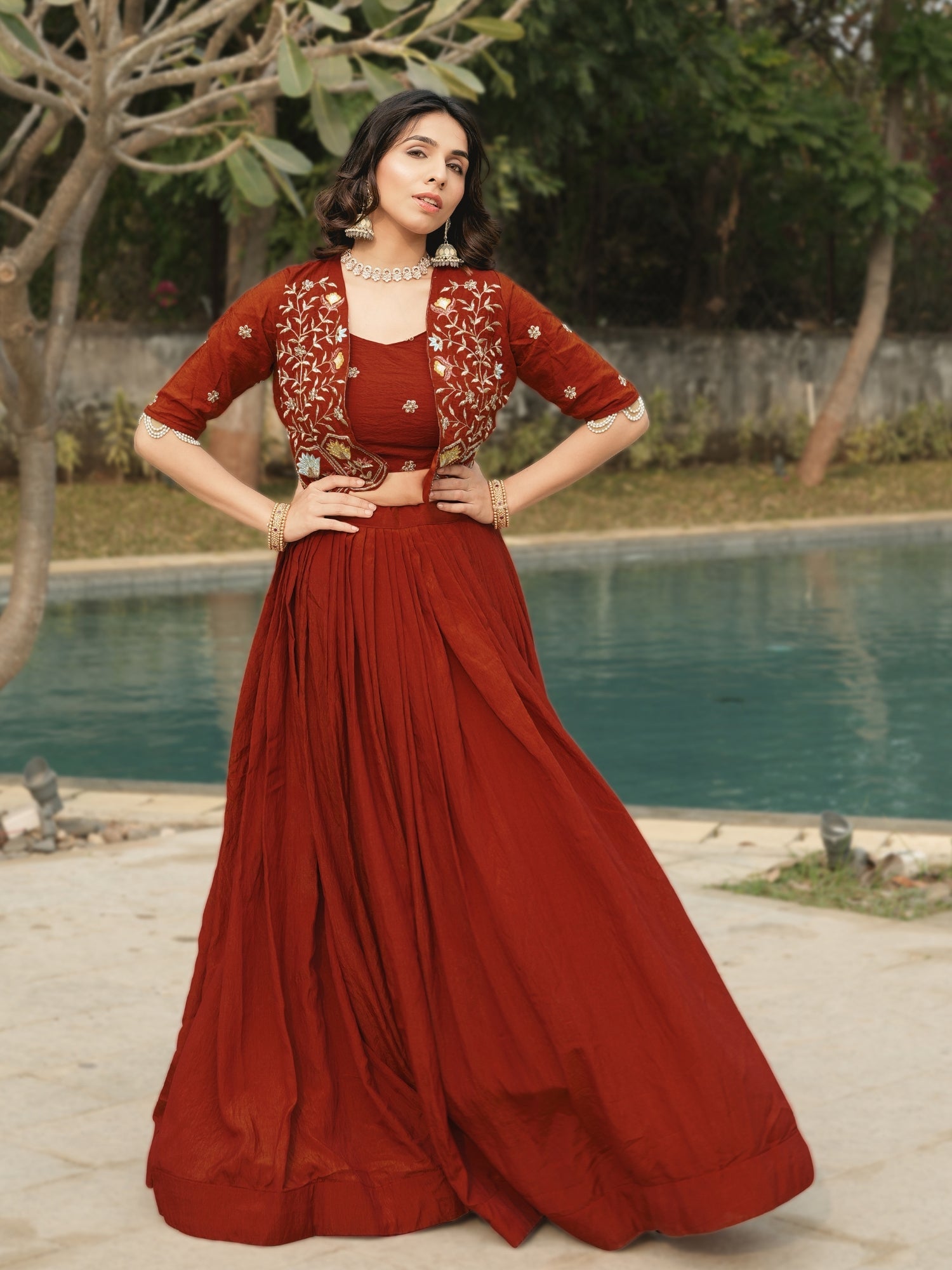 Premium Embroidered jacket-Lehenga Sets