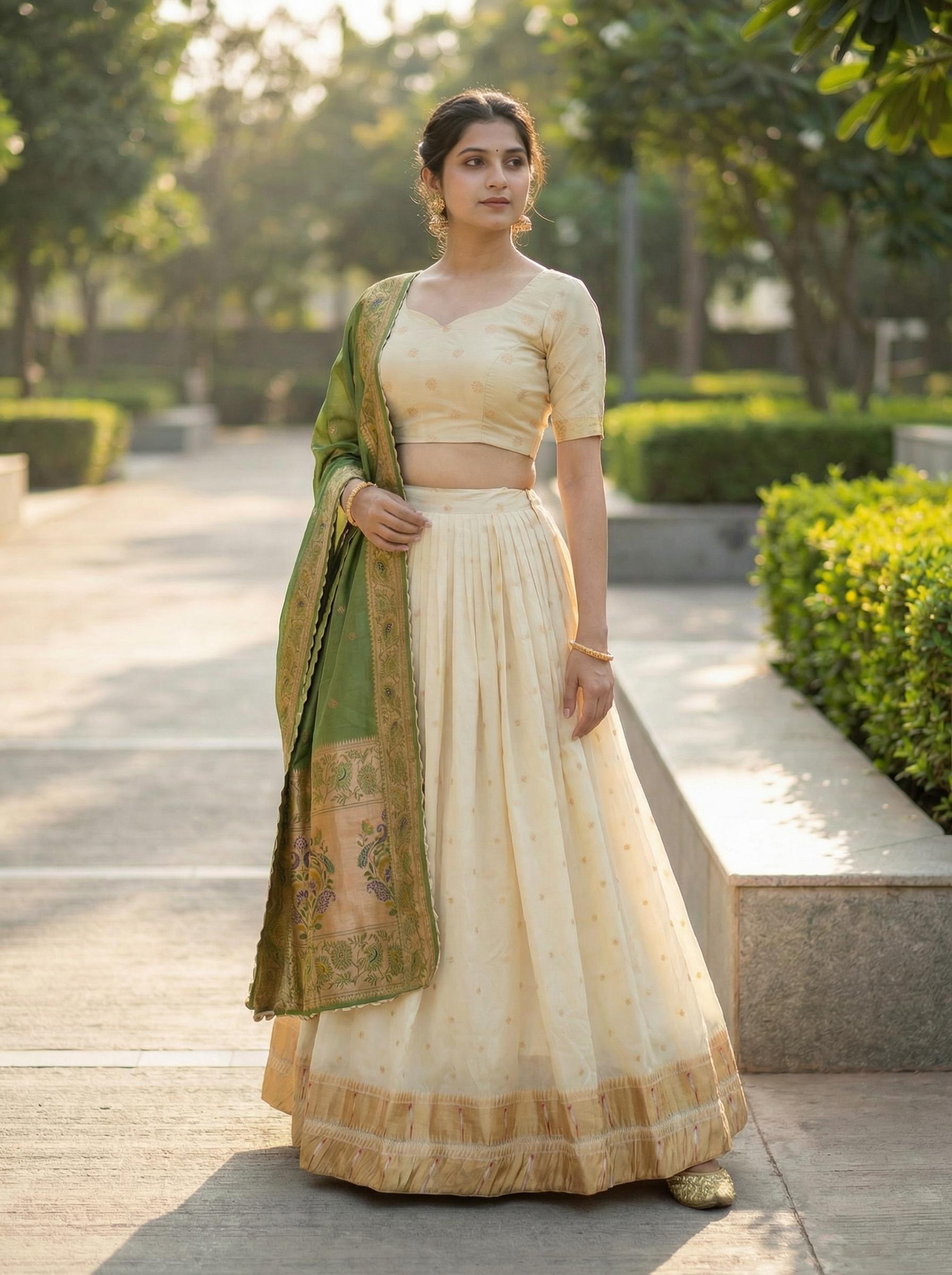 Designer Paithani Silk Lehenga With Unstitched Blouse
