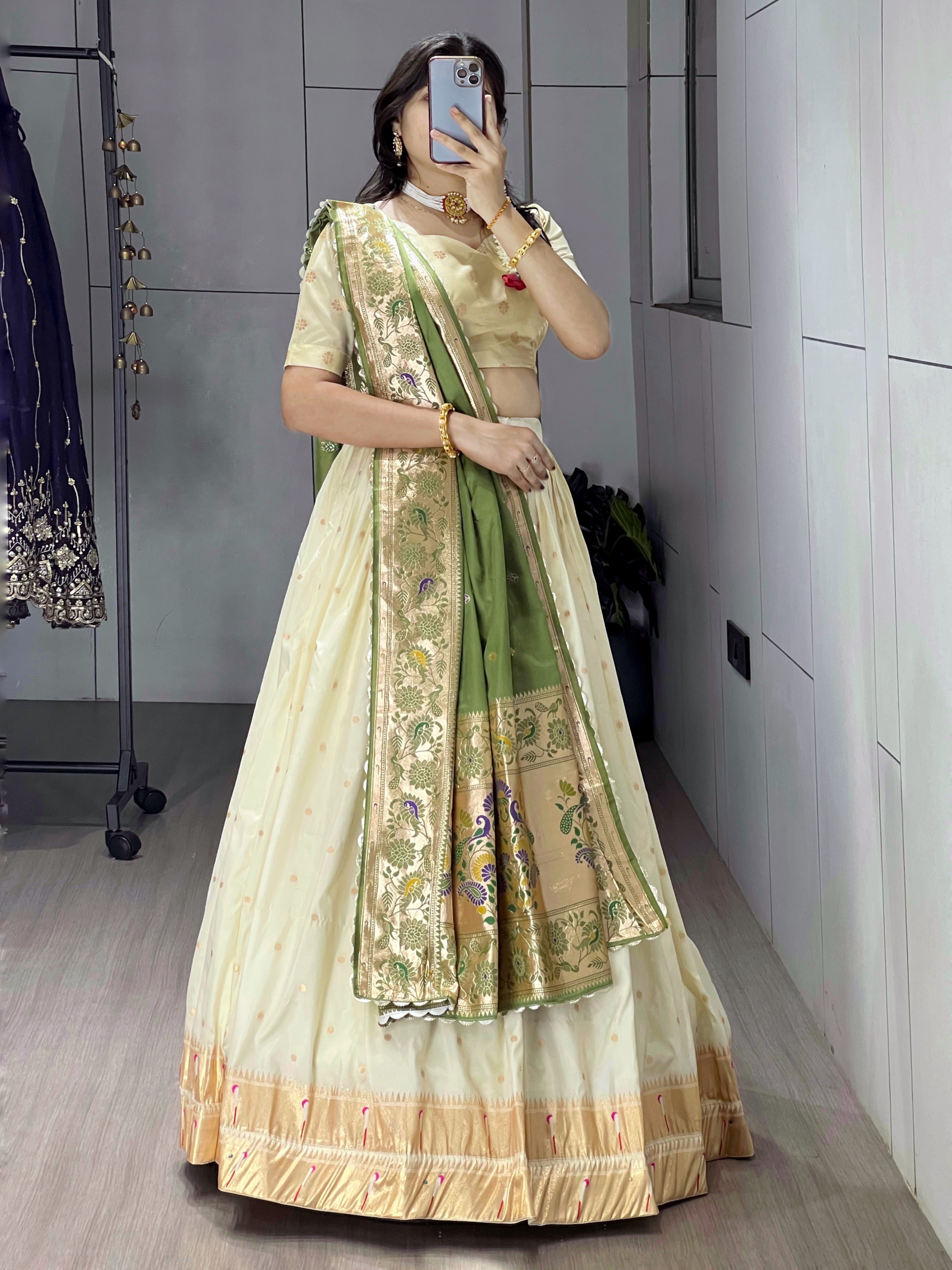 Designer Paithani Silk Lehenga With Unstitched Blouse
