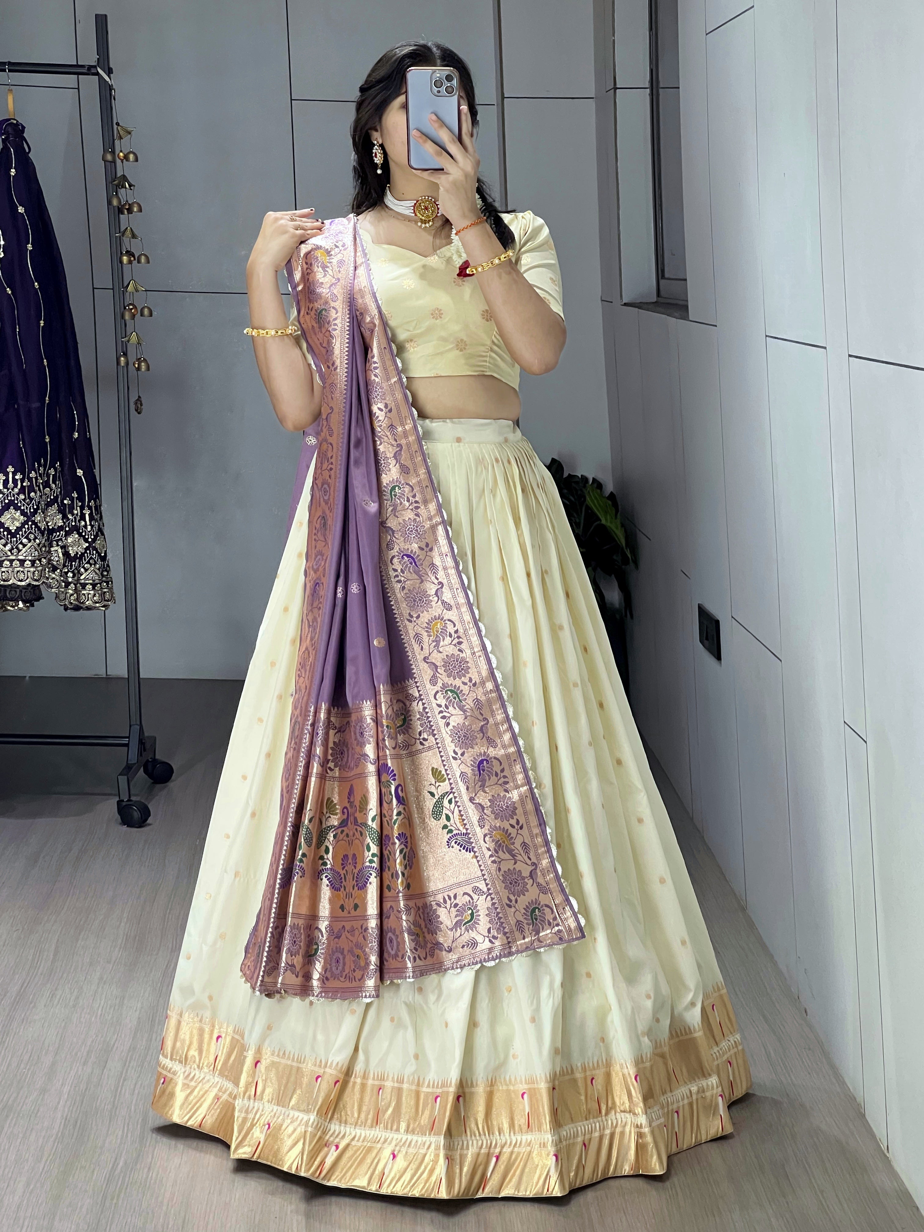 Designer Paithani Silk Lehenga With Unstitched Blouse