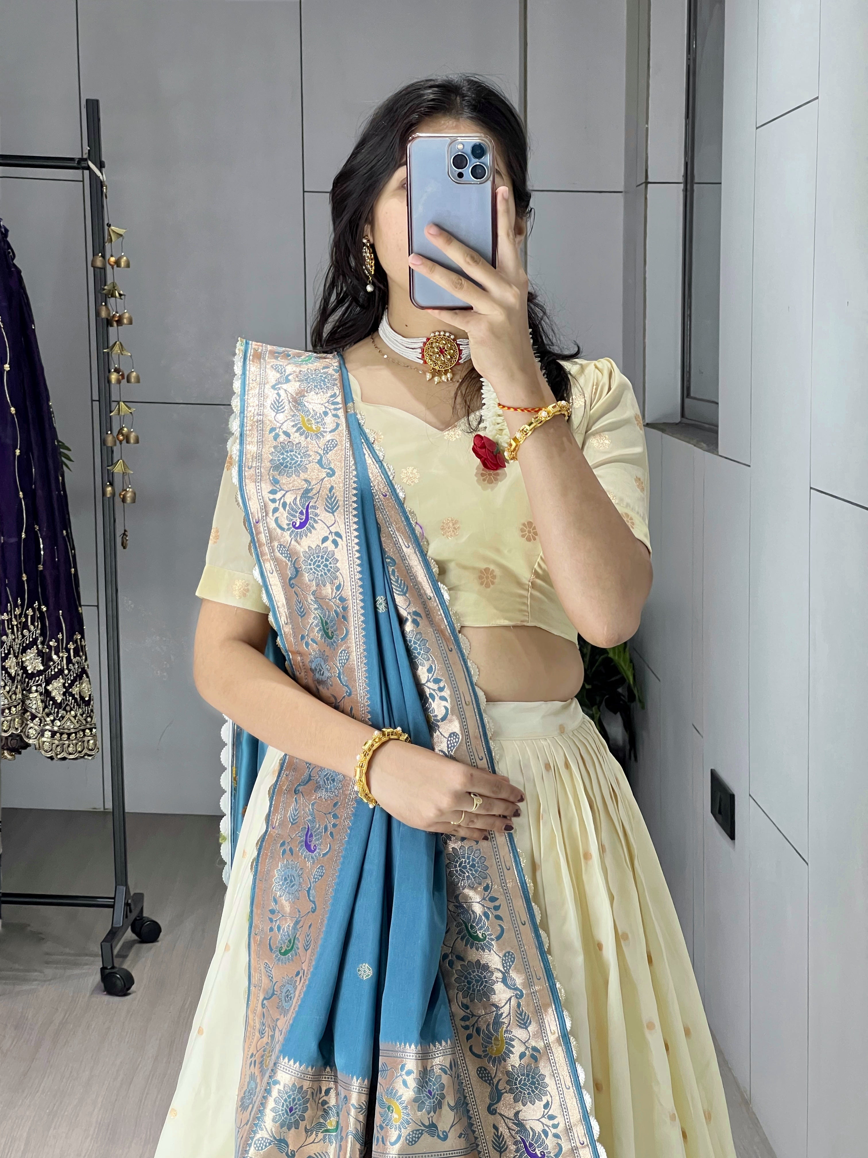 Designer Paithani Silk Lehenga With Unstitched Blouse