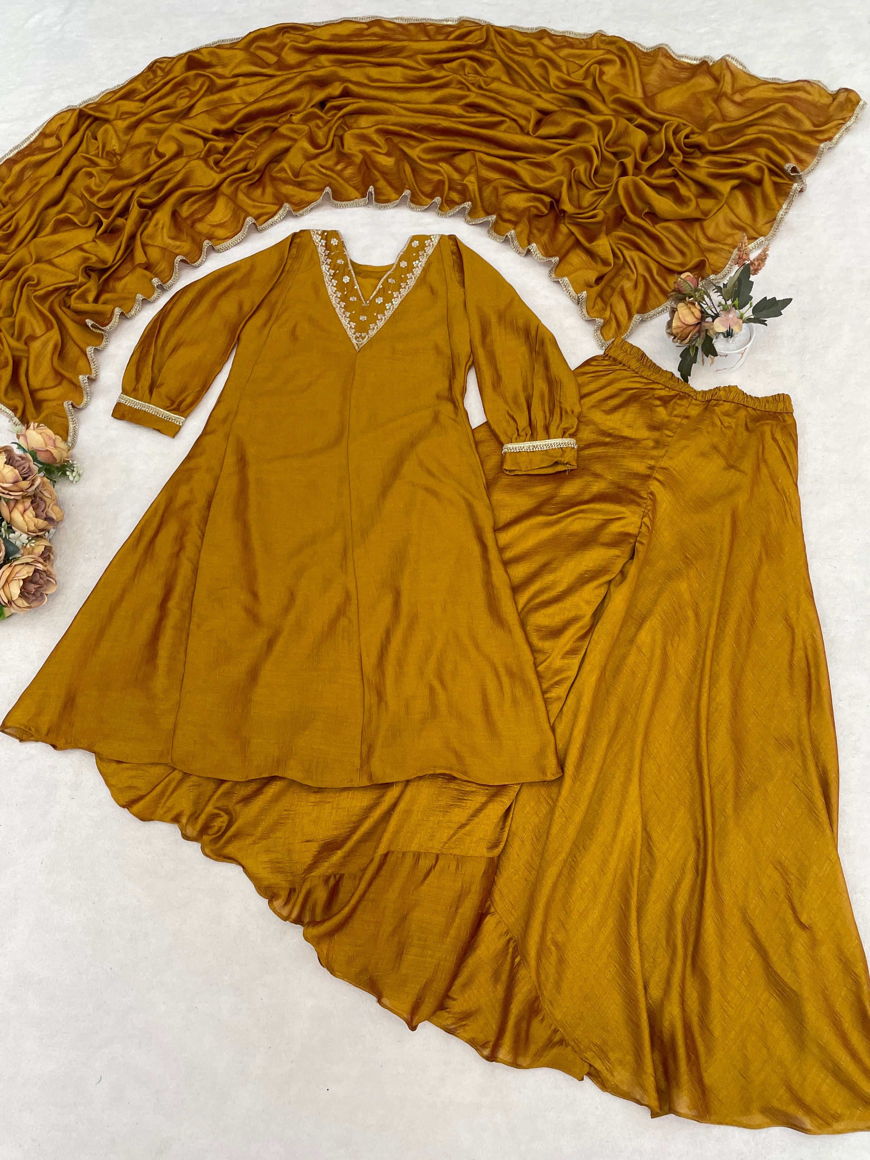 Women Latest Kurta Plazoo Sets With Dupatta