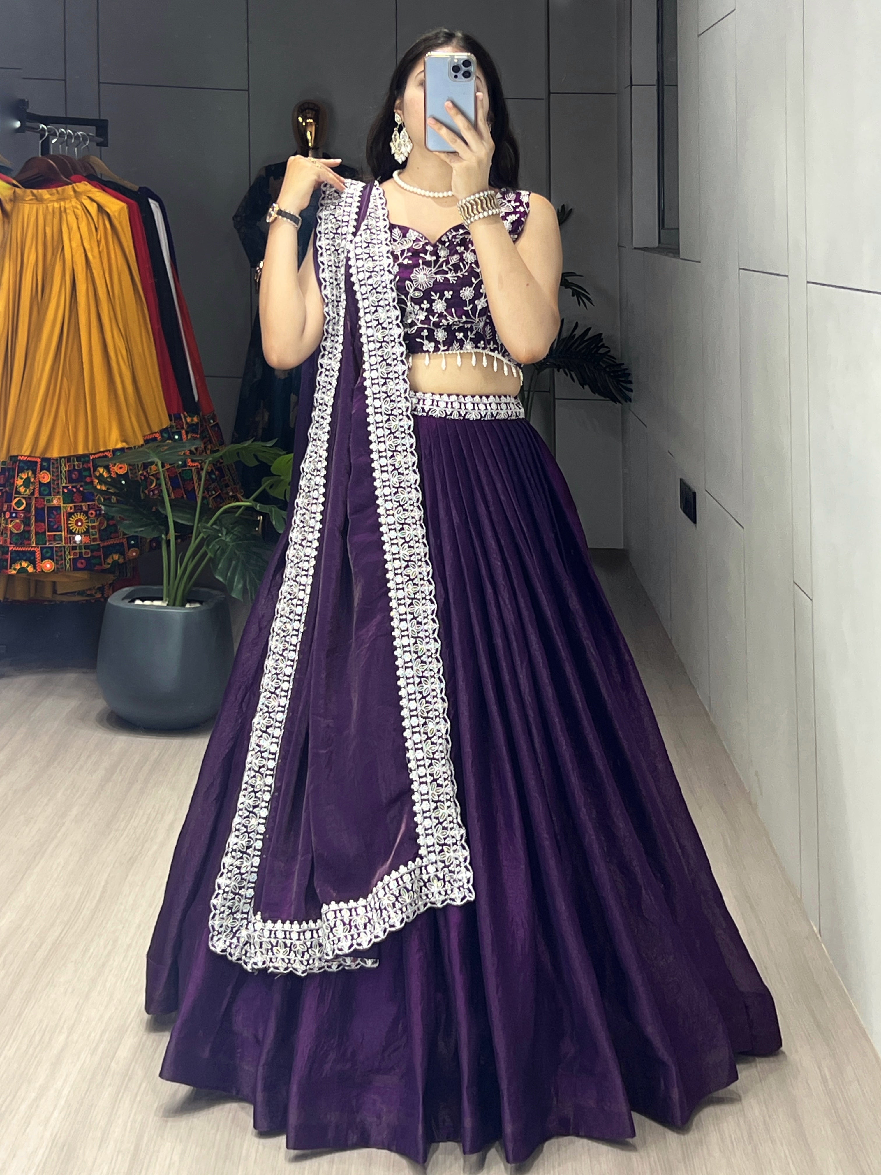 Premium Fendy Silk Lehenga Sets With unstiched Blouse