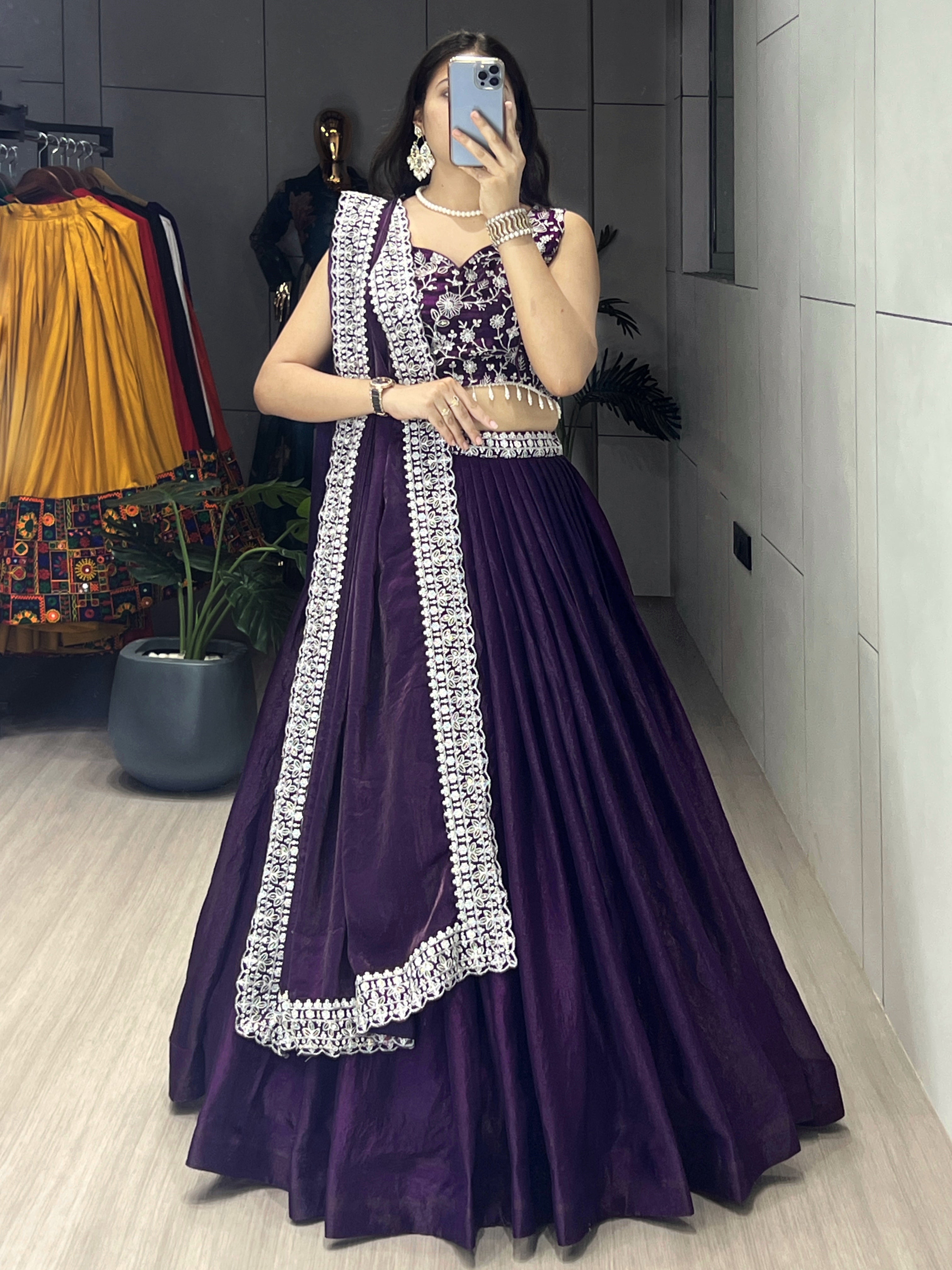 Premium Fendy Silk Lehenga Sets With unstiched Blouse