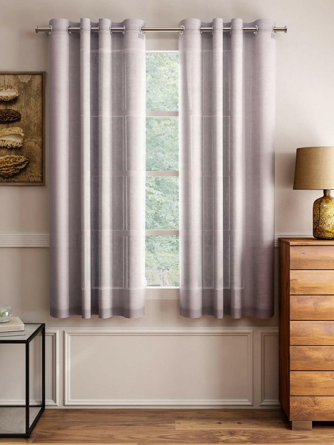 Lushomes Sheer Curtains 5 feet, Melody Sheer Window Curtains (54 x 60 inches, Single pc) - HalfPe