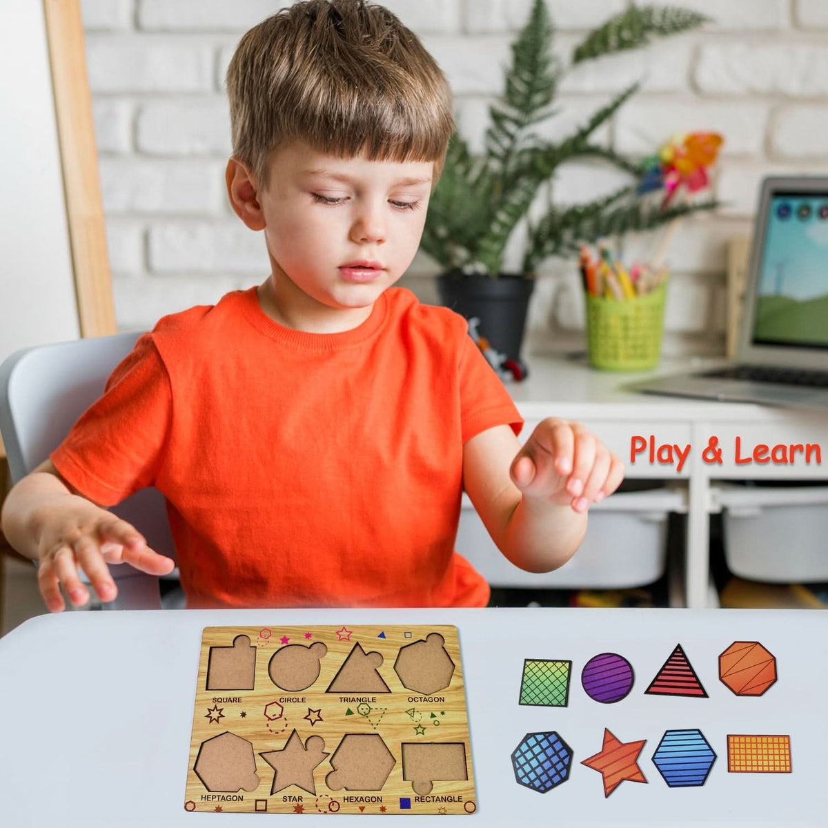Wooden Triangles Puzzle Learning Educational Board (1 Set  2820 Cm) HP DD