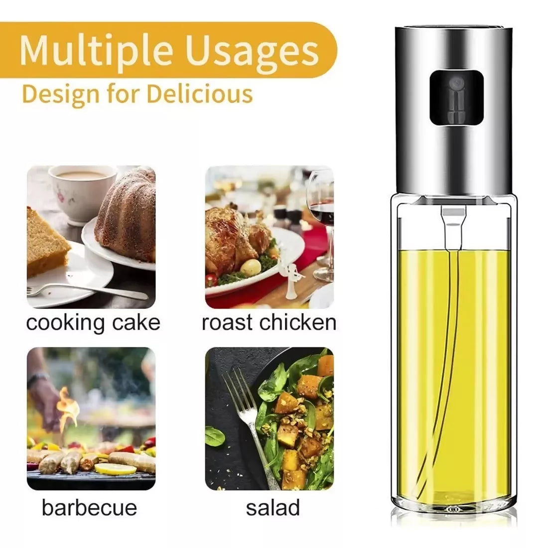 Oil Sprayer Dispenser Glass Bottle for Cooking & Multi-Use ABHI Mobiles