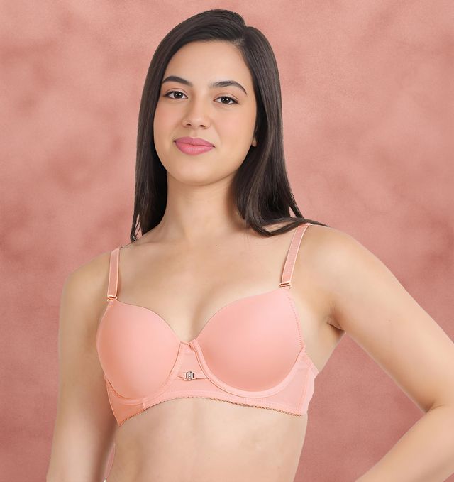 Susie 3/4th Coverage Mary Rose Pink Adjustable MultiwayPadded Wired TShirt Bra