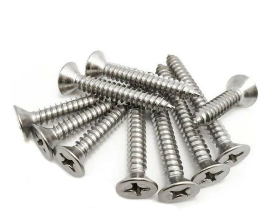 Brahmaji® Stainless Steel Screws No. 8 × 38 mm Flat CSK Phillips Head Self Tapping Screws – Pack of 100 WiNNY