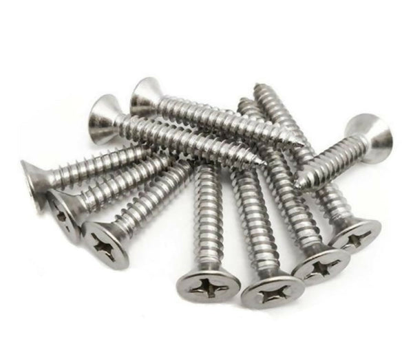 Brahmaji® Stainless Steel Screws No. 8 × 38 mm Flat CSK Phillips Head Self Tapping Screws – Pack of 100 WiNNY