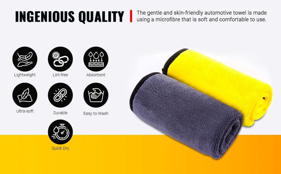 Thick Plush Lint & Streak-Free Multipurpose Double-Sided Cloths Automotive Towels / Home cleaning towels - HalfPe