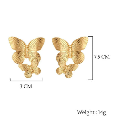 Gold-Plated Butterfly Earrings