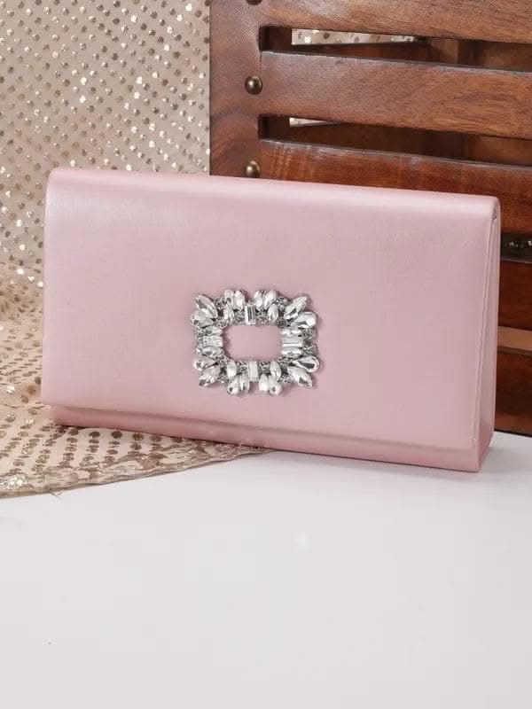 Blue Framed Foldover Clutch Detachable Chain Sling Strap Ladies Purse For Women's(MULTI-COLOURS) - HalfPe