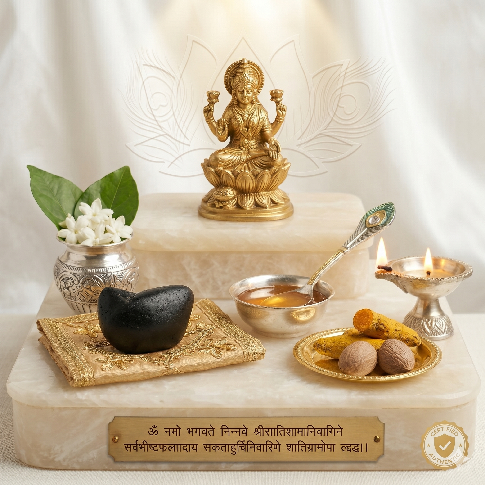 Mahalaxmi Shaligram – Sacred Lakshmi-Vishnu Salagrama Shila for Wealth, Prosperity & Divine Blessings