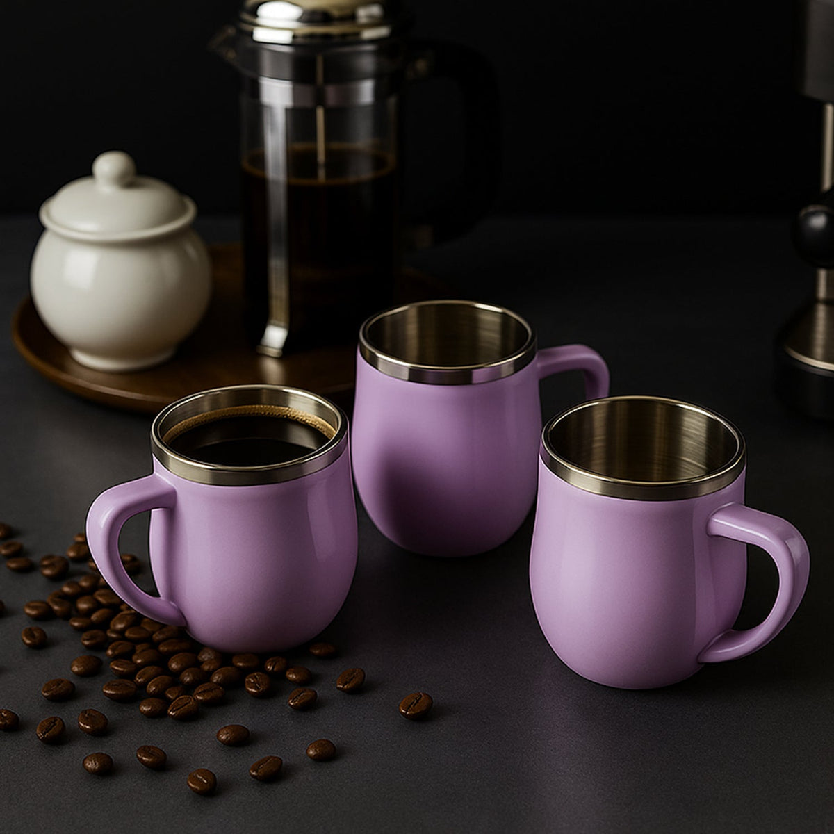 Premium Apex Chit-chat Double Wall Stainless Steel Mug Set (6pc200ml) Approx HP DD