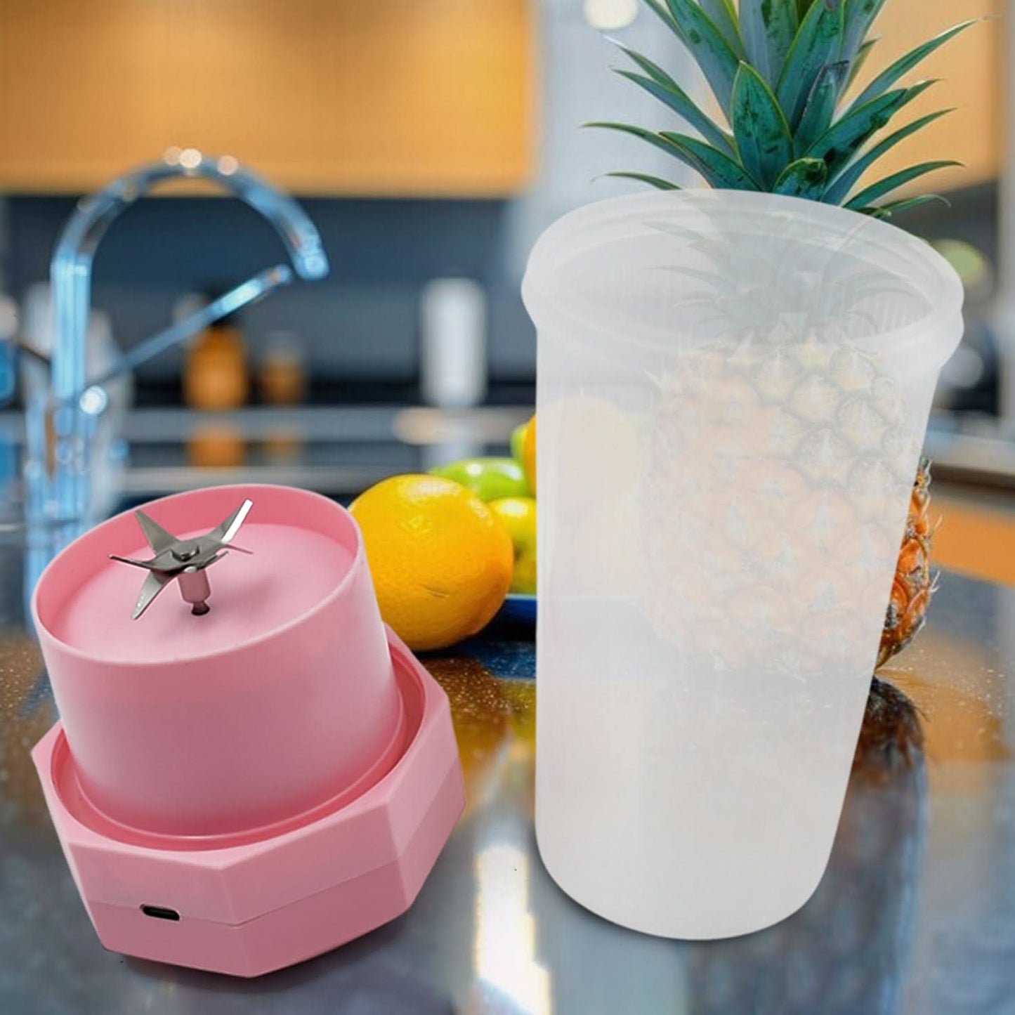USB Portable Electric Juicer Cup – 6 Blade, 350ml