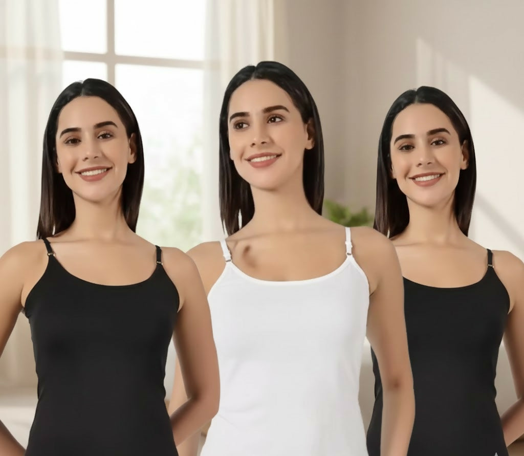 Women's Premium Adjustable Strap Camisole – Pack of 2 (Multicolor)