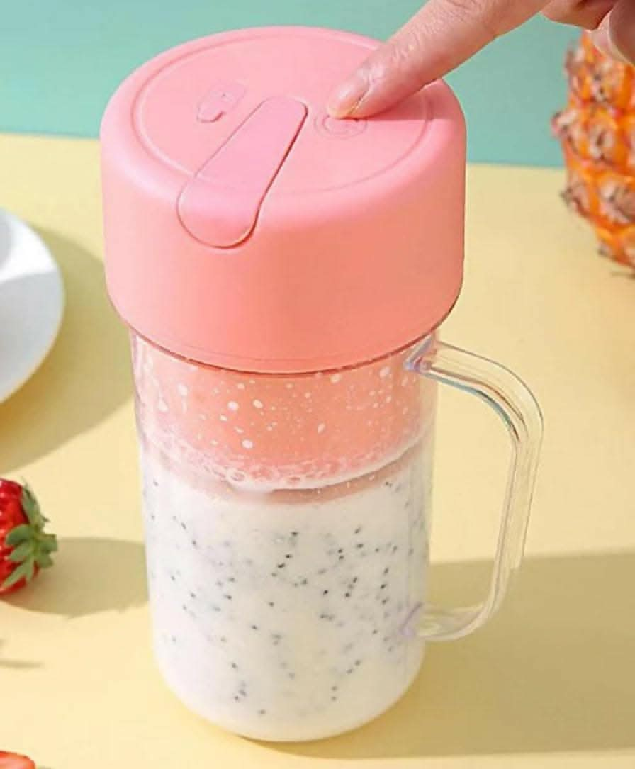 Electric Bottle Blender Portable Juicer With Sipper - 420ml (8L x 8W x 17H cms) - HalfPe