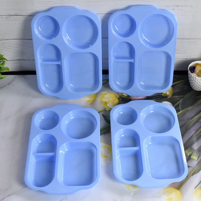 Unbreakable Plastic Food Platesbiodegradable 5 Compartment Square Plate For Food