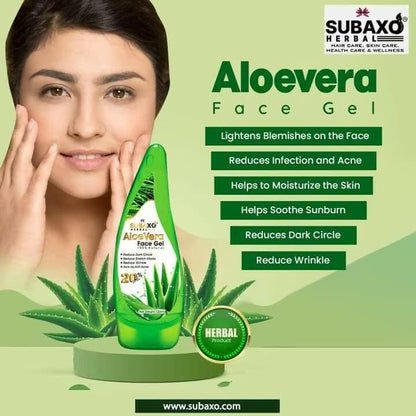 SUBAXO Aloe Vera Herbal Face Gel (120ml, Pack of 2) - HalfPe