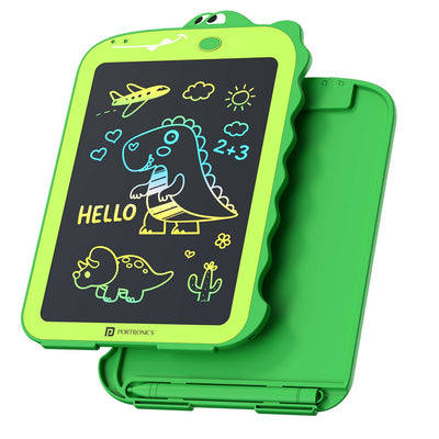 Portronics RUFFPAD DINO 8.5 Multicolor LCD Writing Tablet with One-Tap Erase, Dinosaur Design, Eye-Safe Screen – Green