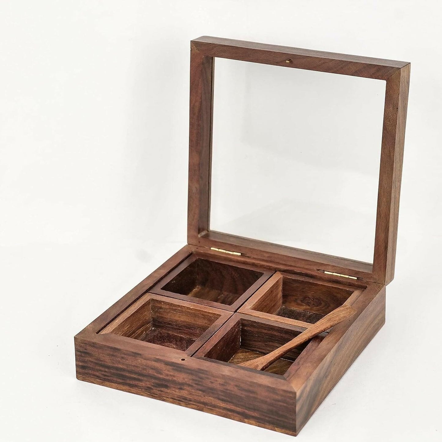 4 Compartments spice box (wooden) - HalfPe